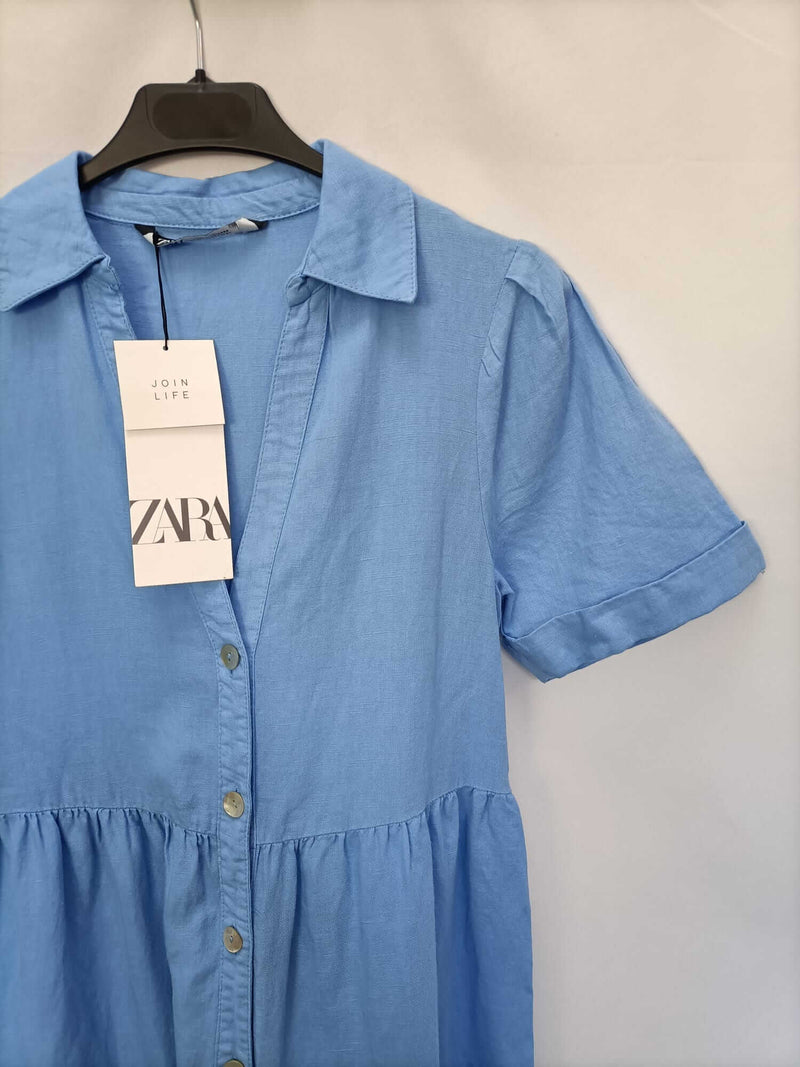 Vestido Zara Midi Azul Original - ACO606