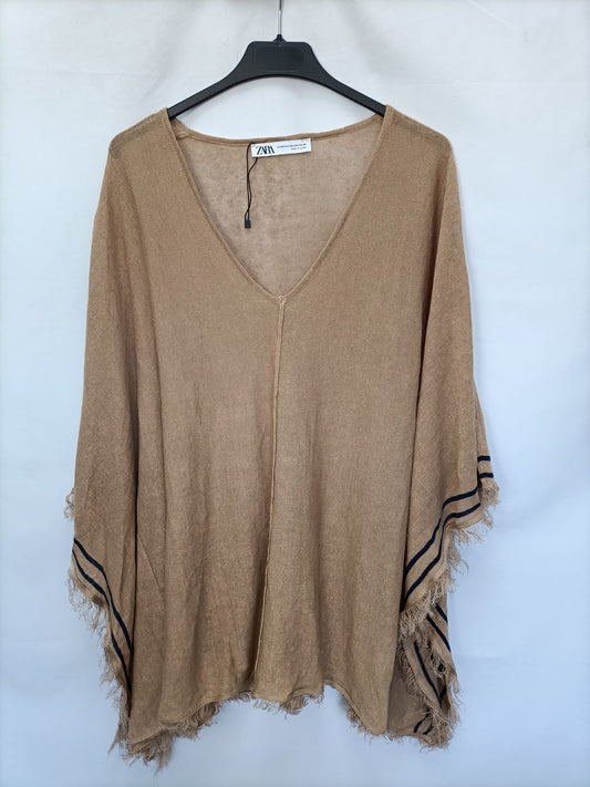 ZARA.Poncho camel T.xs