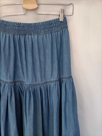 ZARA.Falda larga denim T.xs