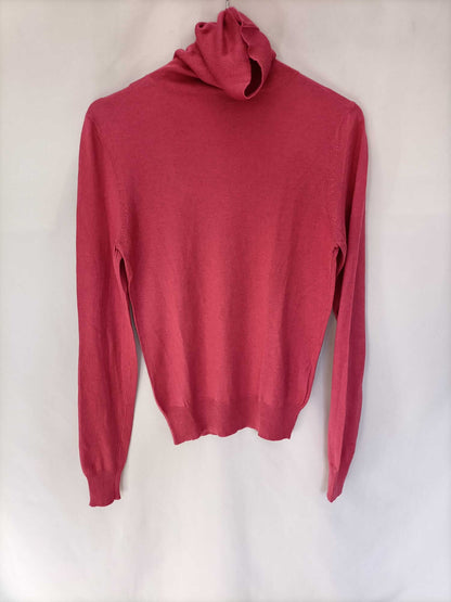 MASSIMO DUTTI.Jersey rosa cuello alto T.s