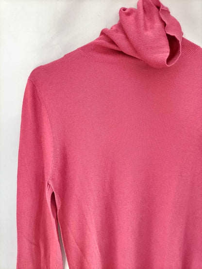 MASSIMO DUTTI.Jersey rosa cuello alto T.s