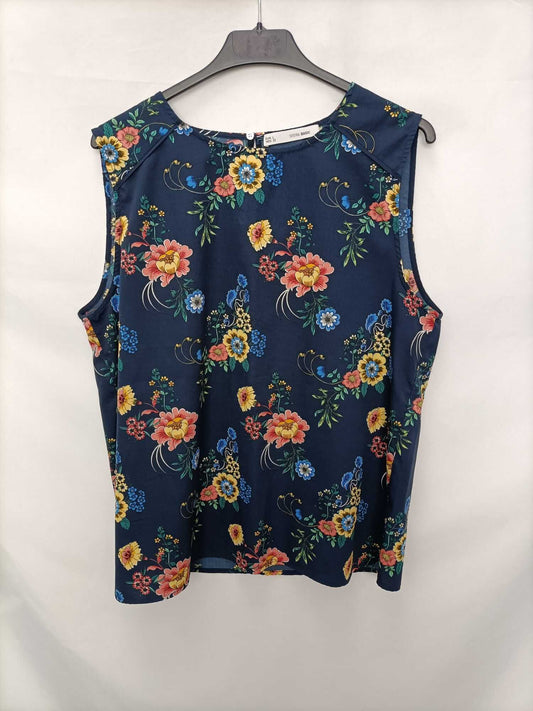 SFERA.Top azul flores T.L