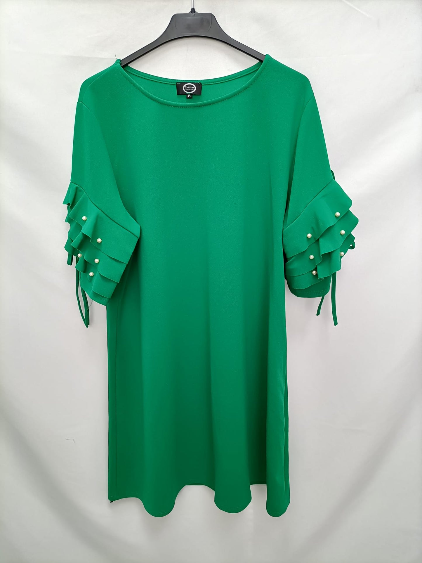 CARISAL.Vestido verde corto T.L