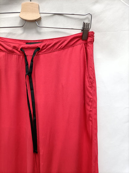 MANGO.Pantalones anchos rojos T.s