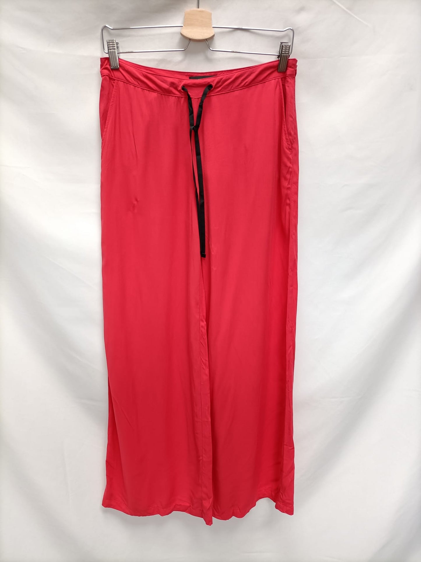 MANGO.Pantalones anchos rojos T.s