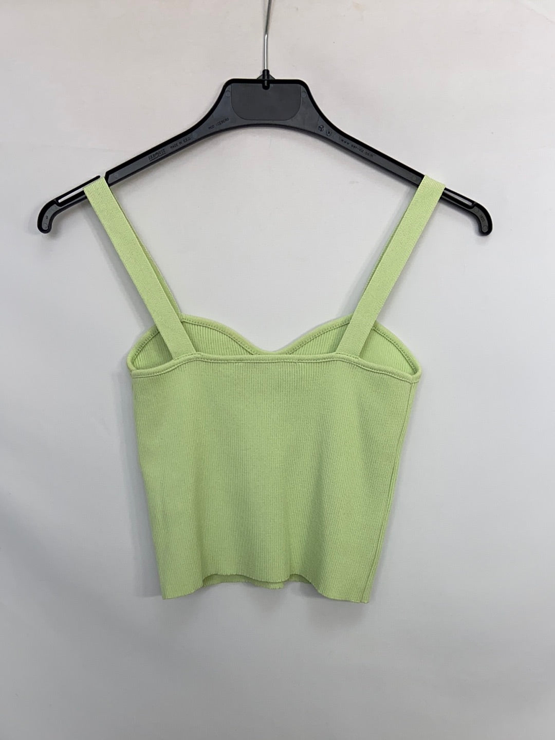 ZARA.Croptop verde de punto T. S