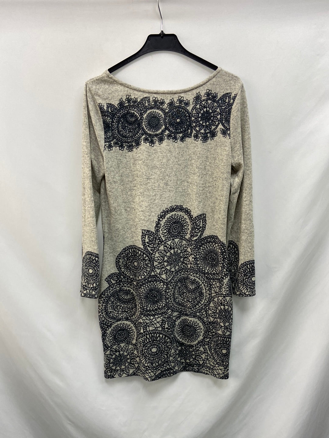 LAVAND.Vestido gris estampado T.M