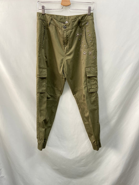 MY TWINSET. Pantalones verde cargo T.38