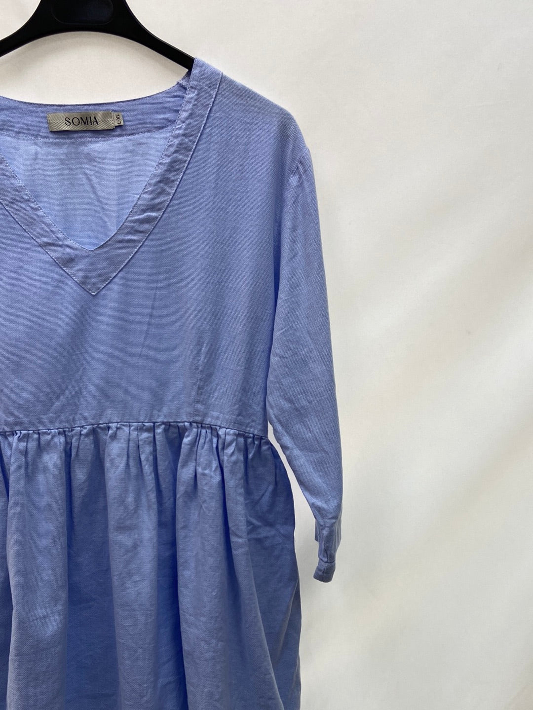 SOMIA.Blusa azul jaspeada T.L/XL