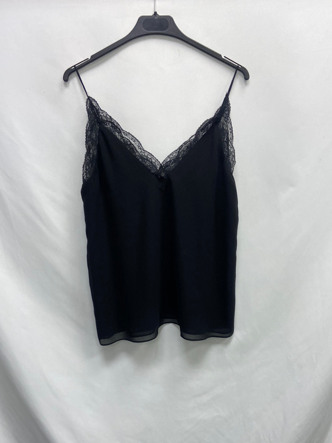 ZARA.Top negro lencero T.XS