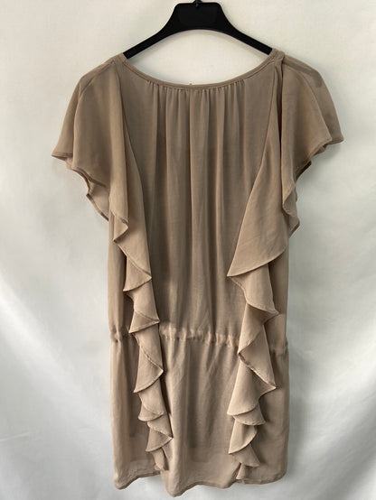 NEKANE.Vestido nude volantes T.m