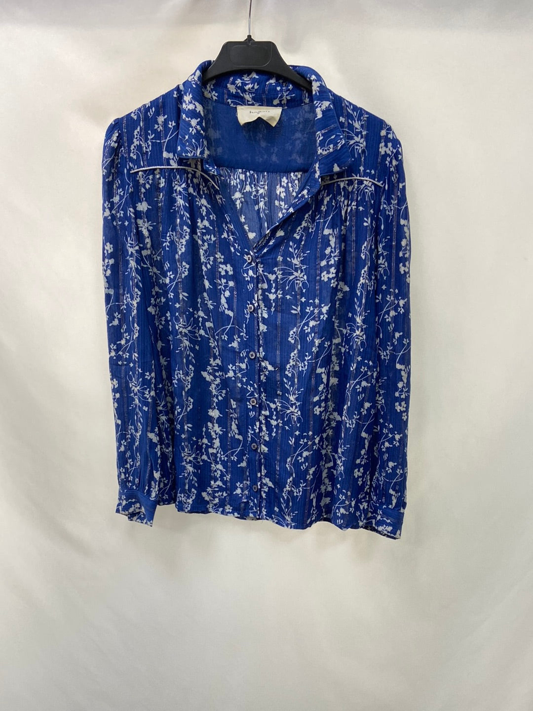 BA&SH.Blusa azul estampada T0(XS)