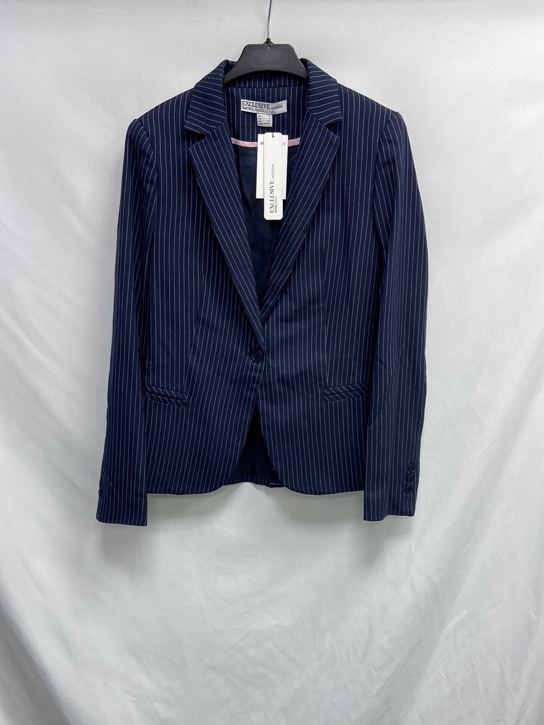 BLANCO. Blazer azul rayas T.s