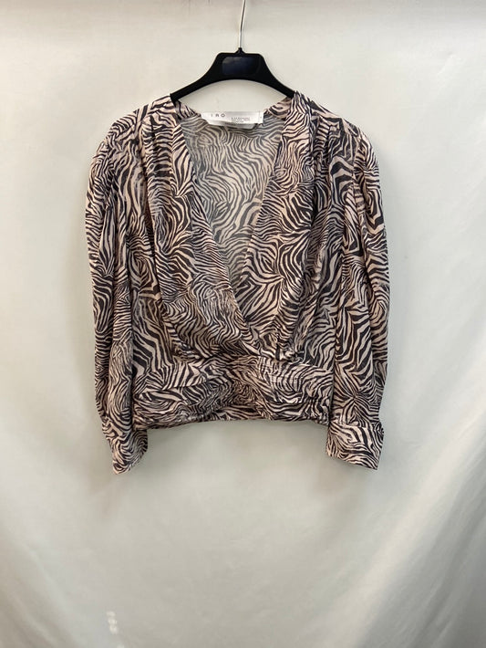 IRO.Blusa animal print cruzada T.38