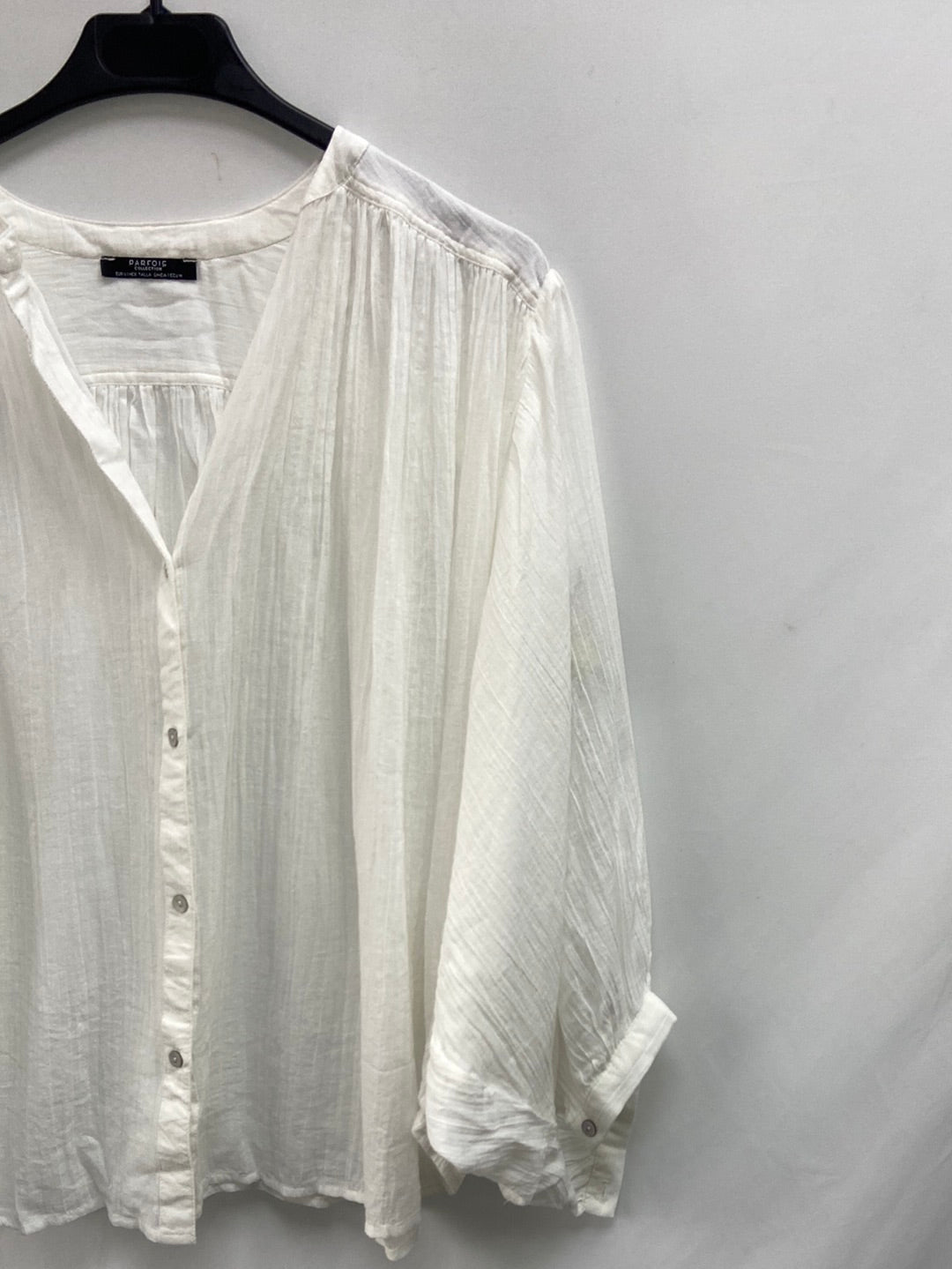 PARFOIS.Camisa blanca detalle bordado TU(S/M)