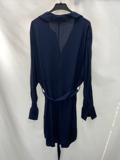 MANGO.Vestido azul camisero T.L