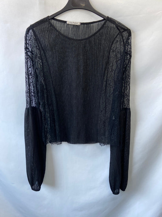 ZARA.Top textura con encaje T.L