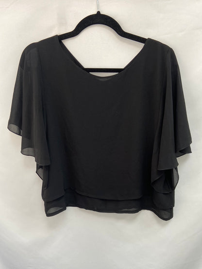 SENSE. Blusa negra volantes TU(m)