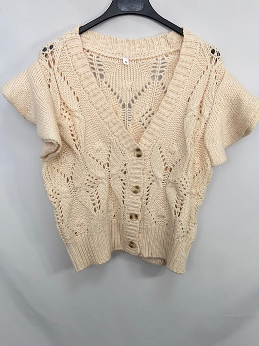 OTRAS.Chaqueta gordita punto beige T.s