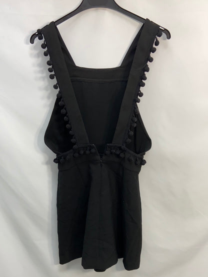 ZARA.Vestido negro borlas T.XS