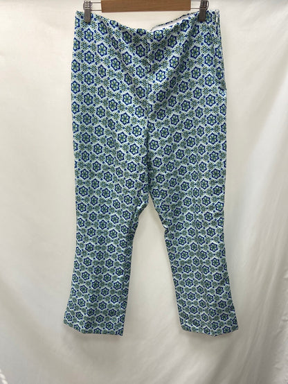 ZARA.Pantalones azules estampados T.XL