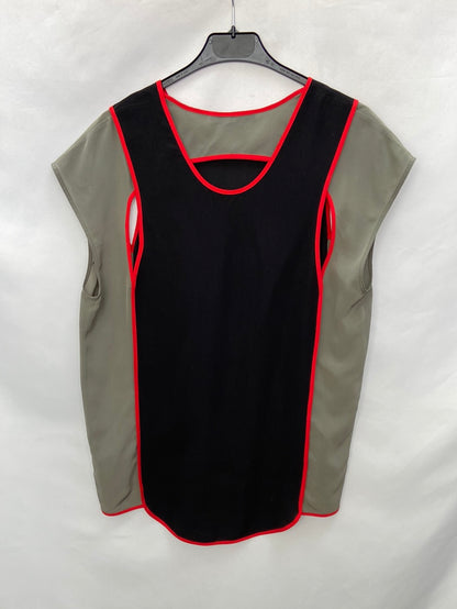 ALEXANDER WANG.Blusa seda tricolor T.s