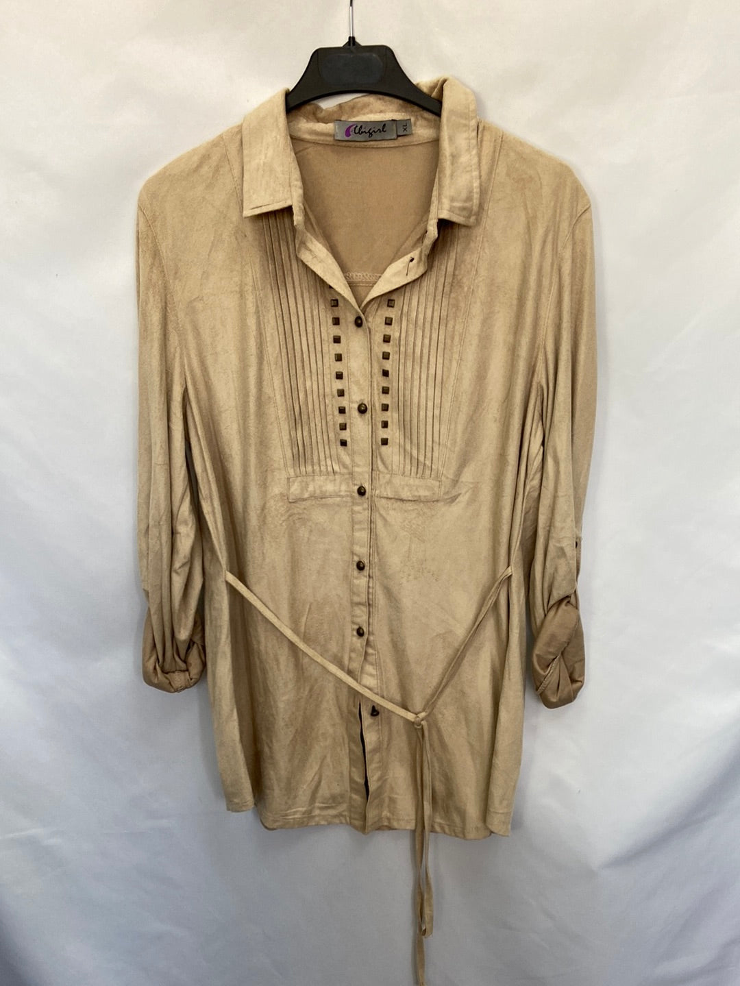 OTRAS.Camisa beige antelina T.XL(M)