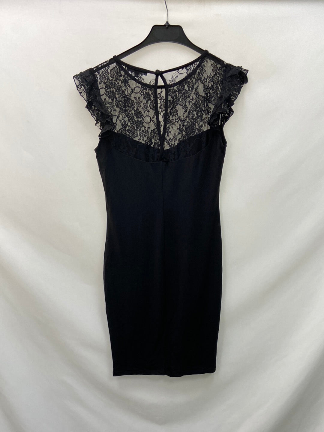 KOCCA.Vestido negro doble textura T.m