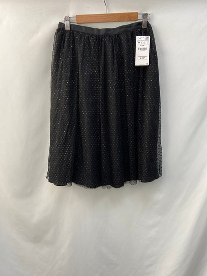 ZARA. Falda negra plumeti T.M