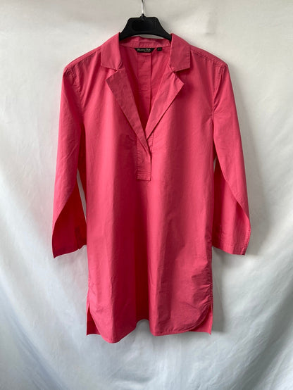 MASSIMO DUTTI.Blusón largo rosa T.38