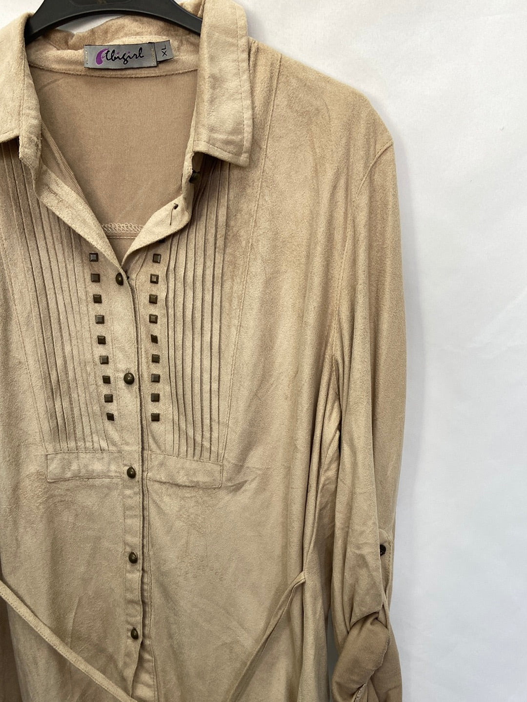 OTRAS.Camisa beige antelina T.XL(M)