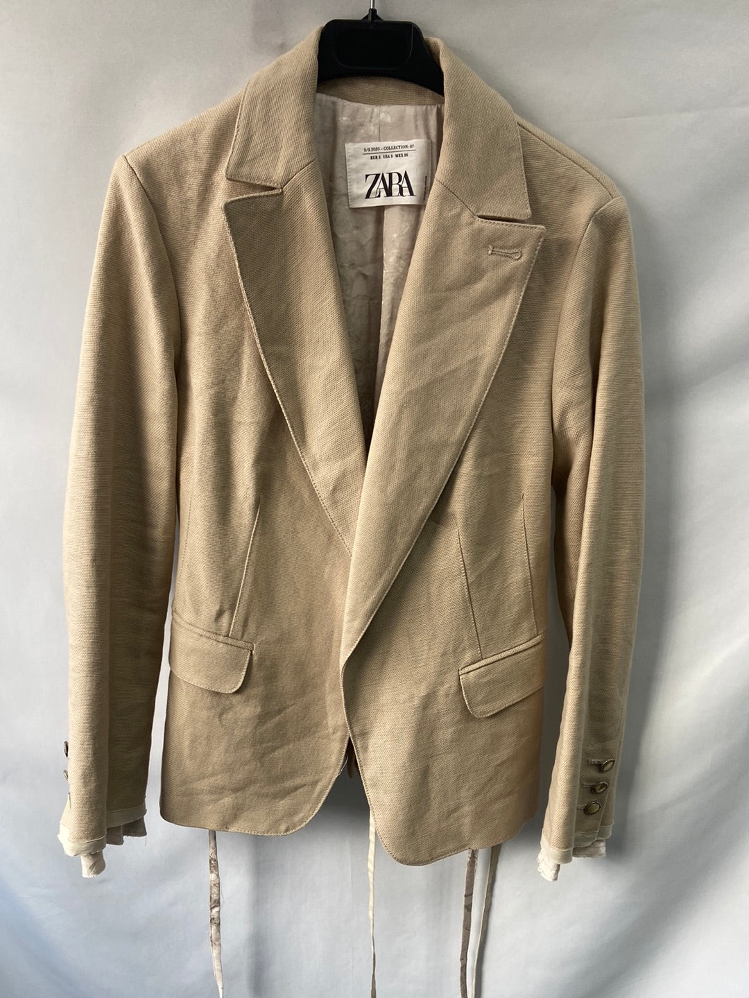 ZARA.Blazer beige textura T.s