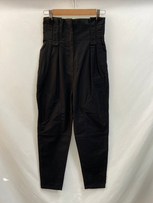 IRO.Pantalones tiro muy alto negros T.36