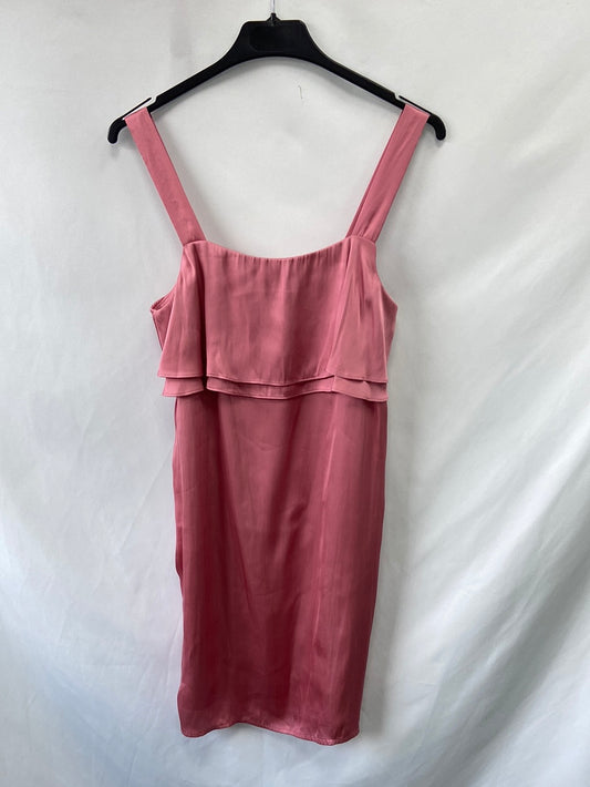 H&M.Vestido rosa satinado T.34