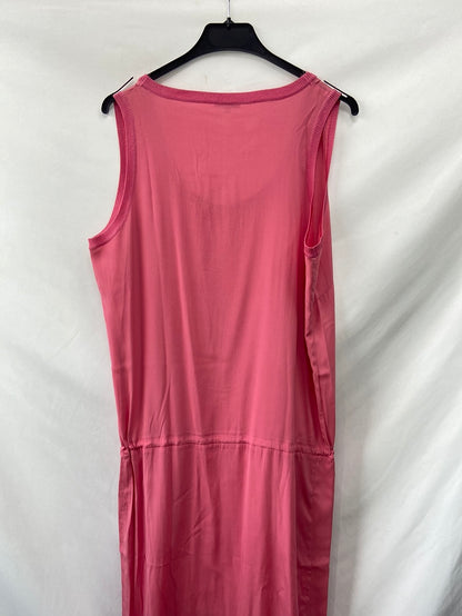 PAROSH.Vestido seda largo rosa T.L