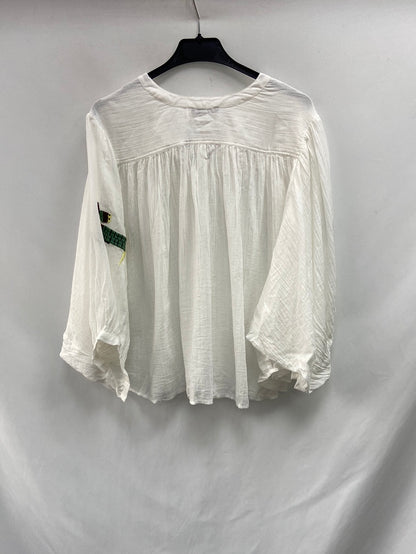 PARFOIS.Camisa blanca detalle bordado TU(S/M)