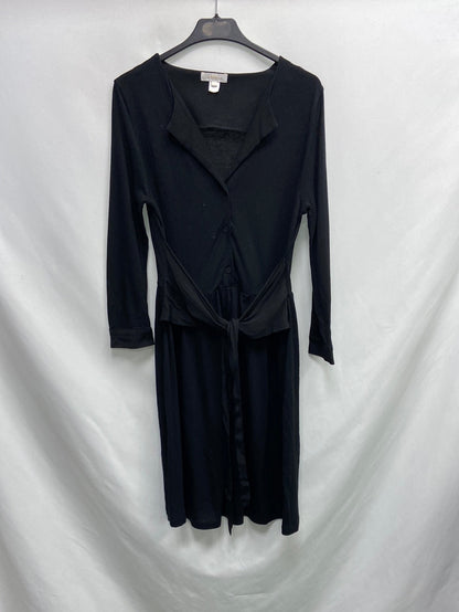 INTROPIA. Vestido punto negro T.s