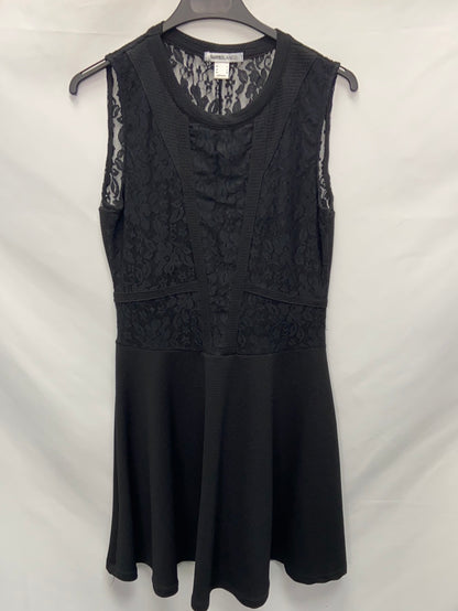 BLANCO. Vestido negro doble textura T.L