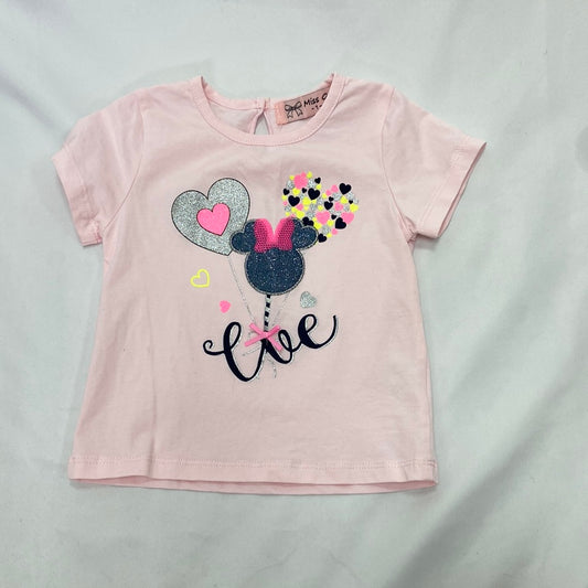 MISS GIRL. Camiseta rosa T. 12 meses