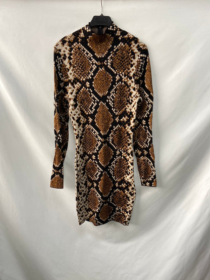 ZARA.Vestido punto animal print T.s