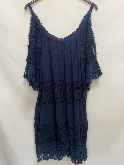 GUESS.Vestido azul doble textura  T.42