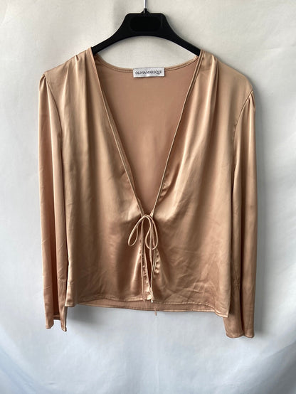 OLIVIA MAREQUE.Top beige satinado TU (s/m)