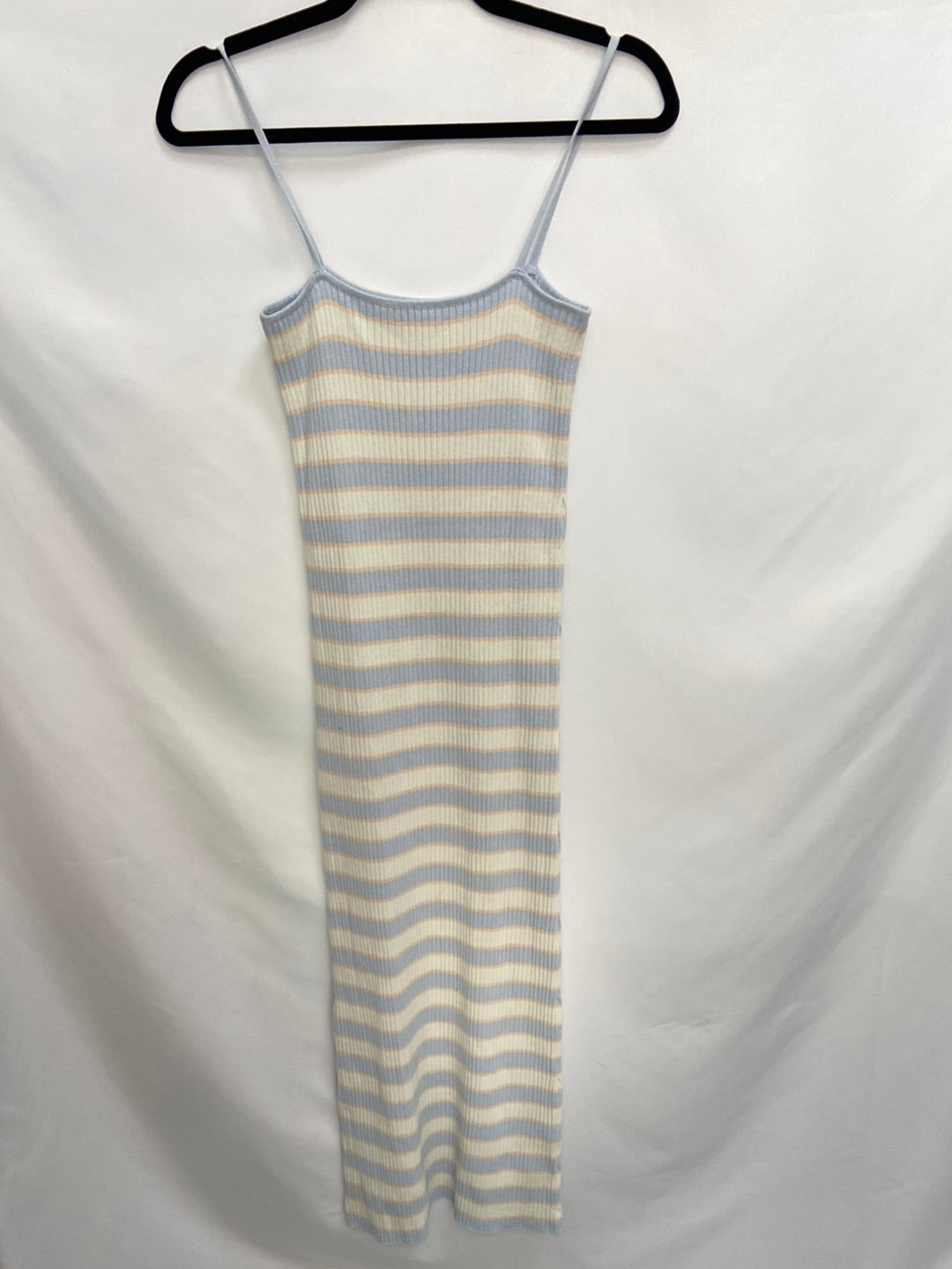 ZARA.Vestido midi punto rayas T.s