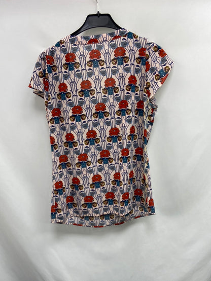 DOUBLE11.Blusa estampada volantes T.S