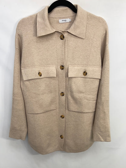 FÓRMULA JOVEN.Chaqueta beige punto gordita T.a oversized