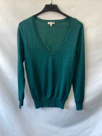 MASSIMO DUTTI.Jersey brillante verde T.s