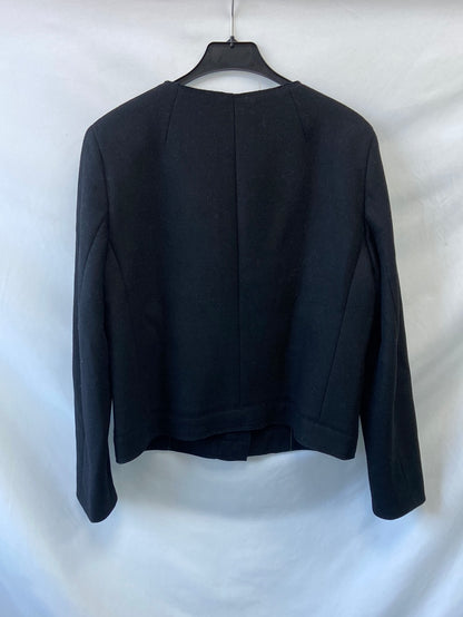 MASSIMO DUTTI.Abrigo lana negro T.44 (L/XL)