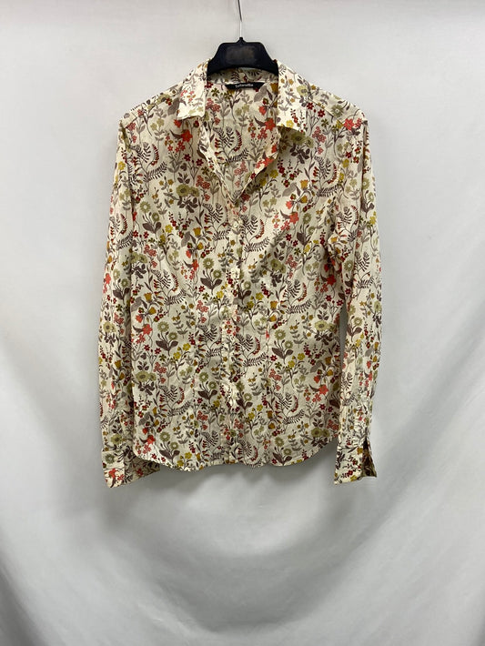 TINTORETTO. Camisa beige flores T.u(S)