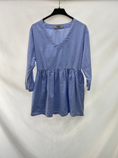 SOMIA.Blusa azul jaspeada T.L/XL