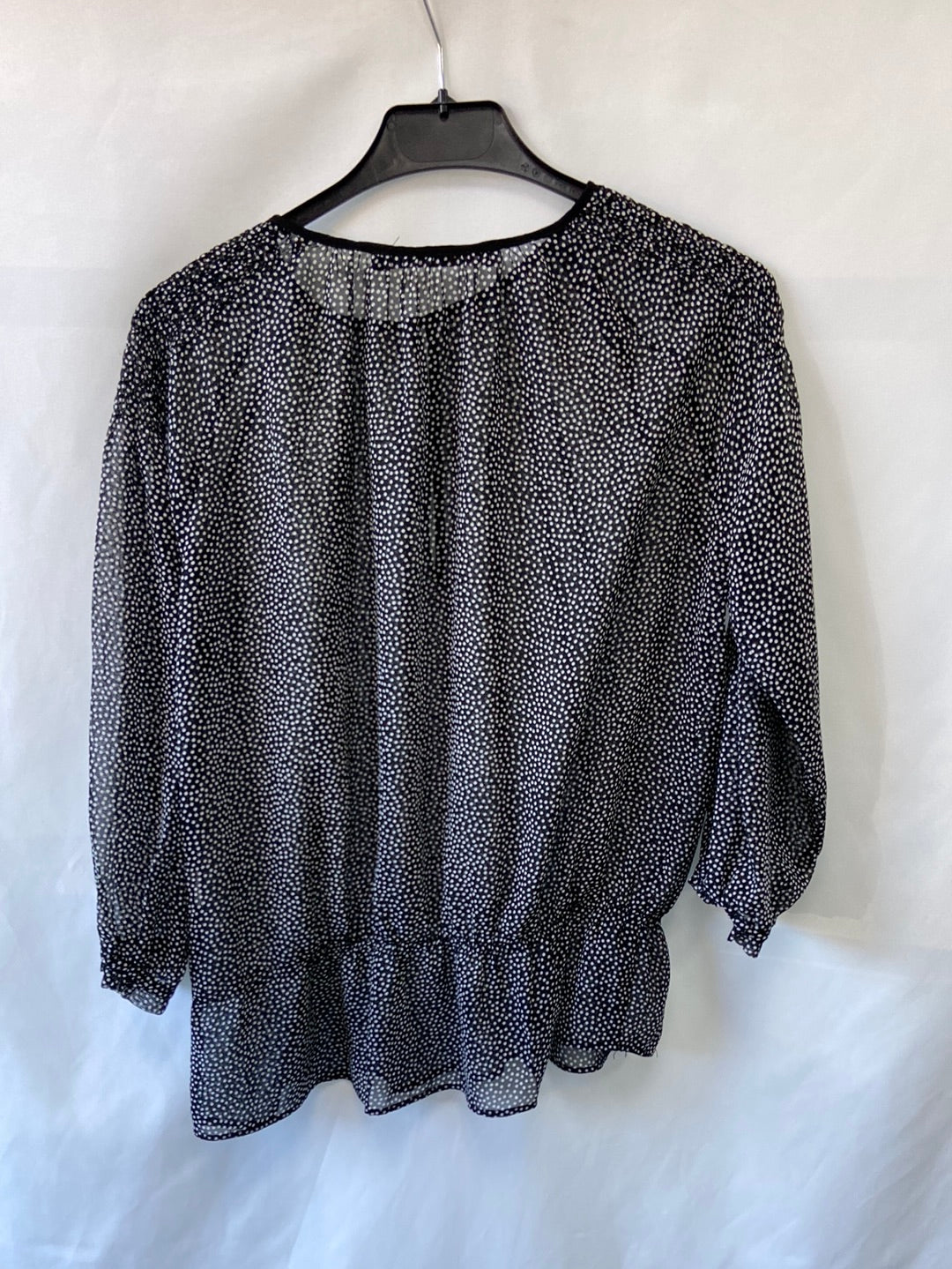 ZARA.Blusa semitransparente topitos T.M